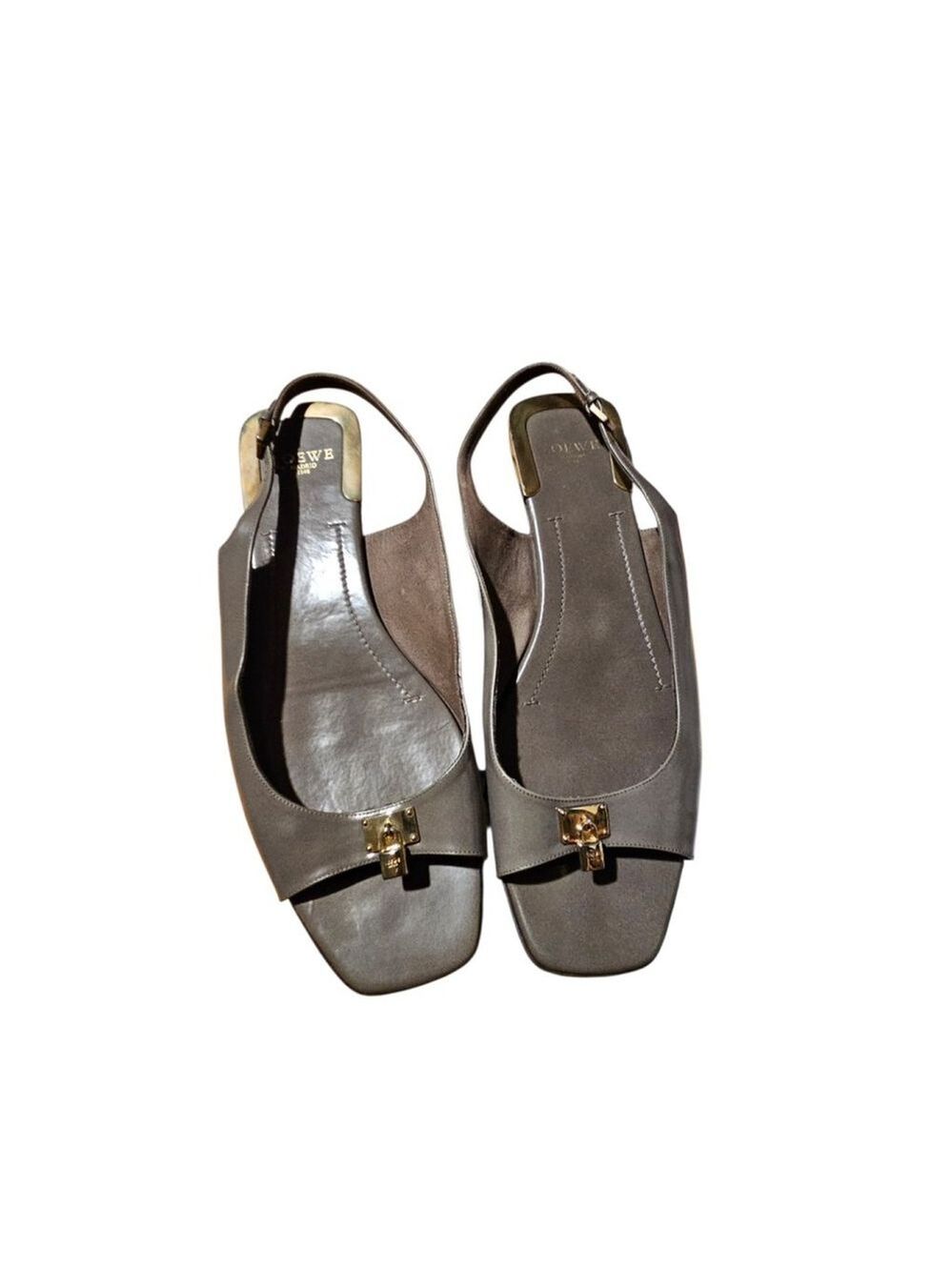 LOEWE Gray Gold Sandals Size 10.5 - Picture 2 of 14